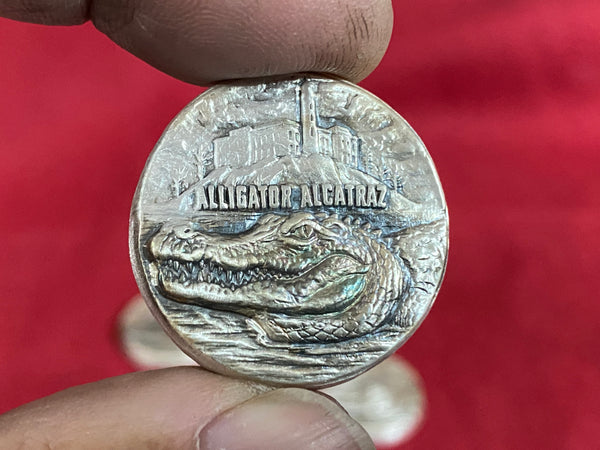 Alligator Alcatraz 1oz .999 fine silver