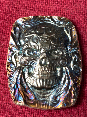 2oz Sugar Skull Colored - .999 fine silver