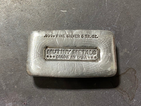 Mutiny Metals Classic Style 5oz .999 Bar