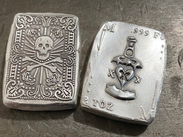 The Pirates HEART playing card 2oz .999 fine silver