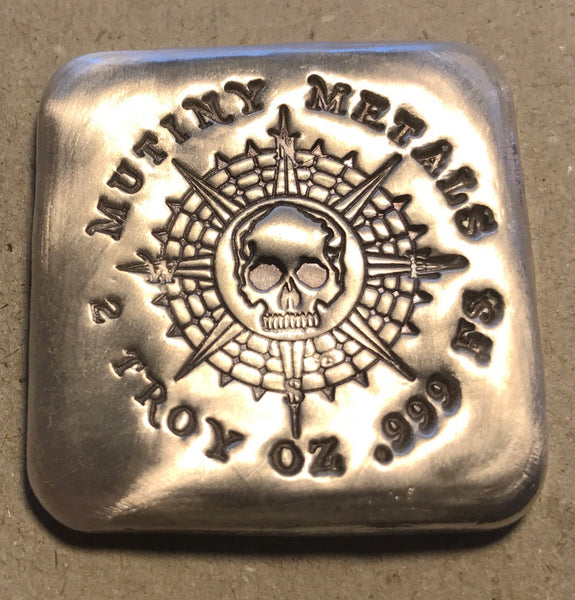 2oz Mutiny Metals Compass .999 fine Silver Bar
