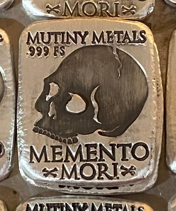 Memento Mori 2oz bar .999 silver