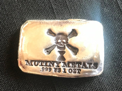 Emanuel Wynne Pirate Flag 1oz Bar .999 silver Mutiny Metals