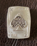 The Mutiny Card 2oz bar Ace Spades .999 fine silver