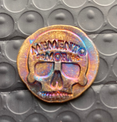 Memento Mori 1/2 oz .999 silver -  toned to give it an aged look