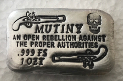 The Mutiny - 1oz Mutiny Metals .999 fine silver bar