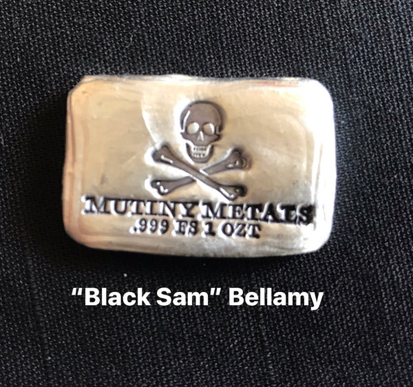 Pirate flag of Black Sam Bellamy 1oz fine silver